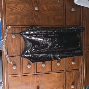 NWT JOE FRESH sequined black dress